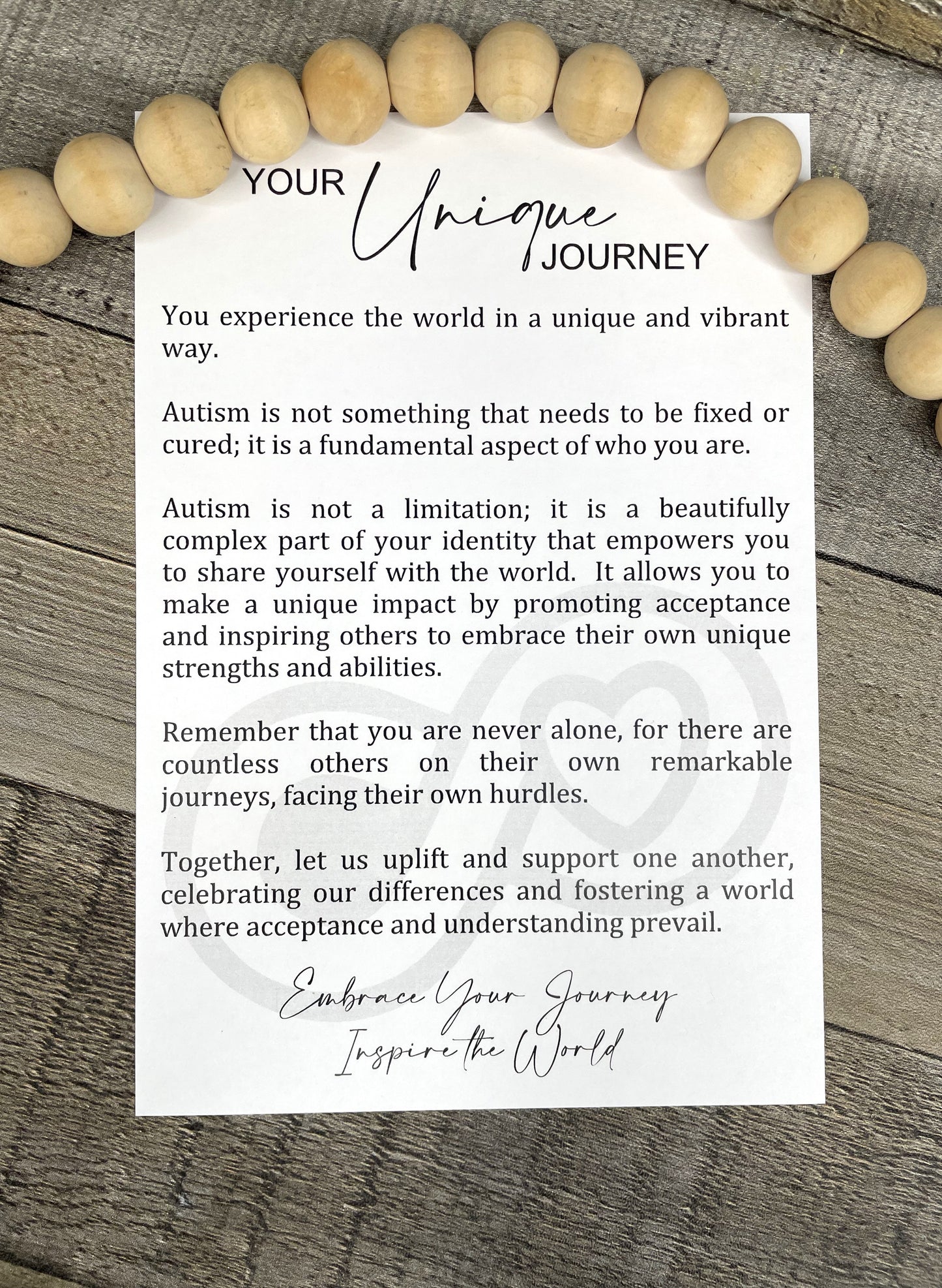 Autism Wooden Story Card Car Charm Air Freshener