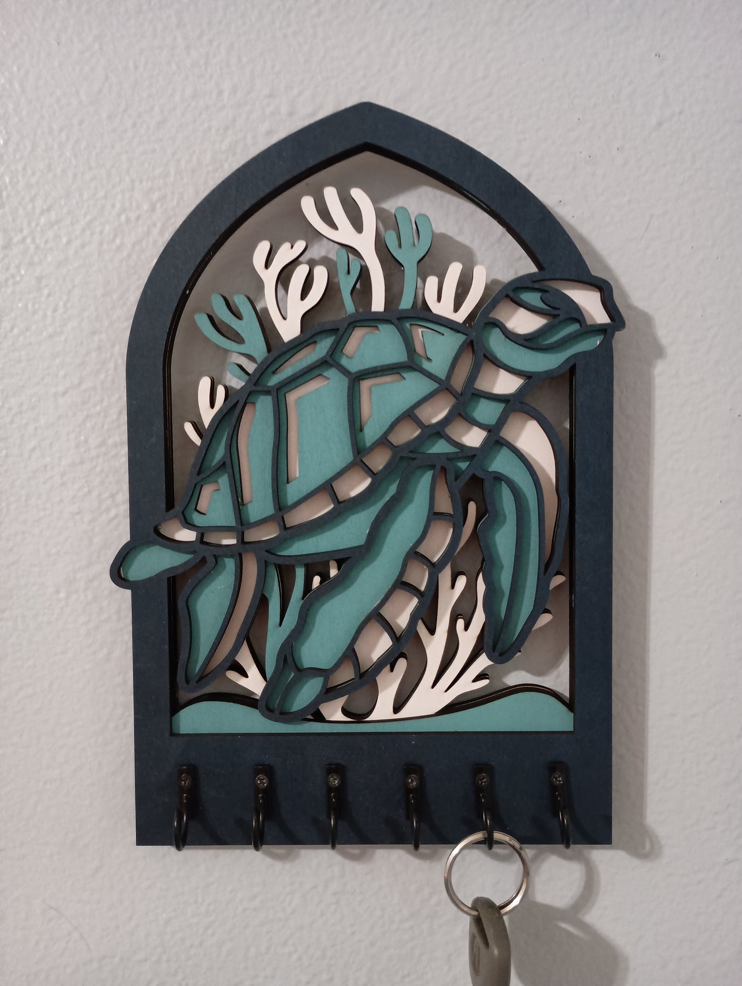 Handcrafted Wooden Turtle Key Holder