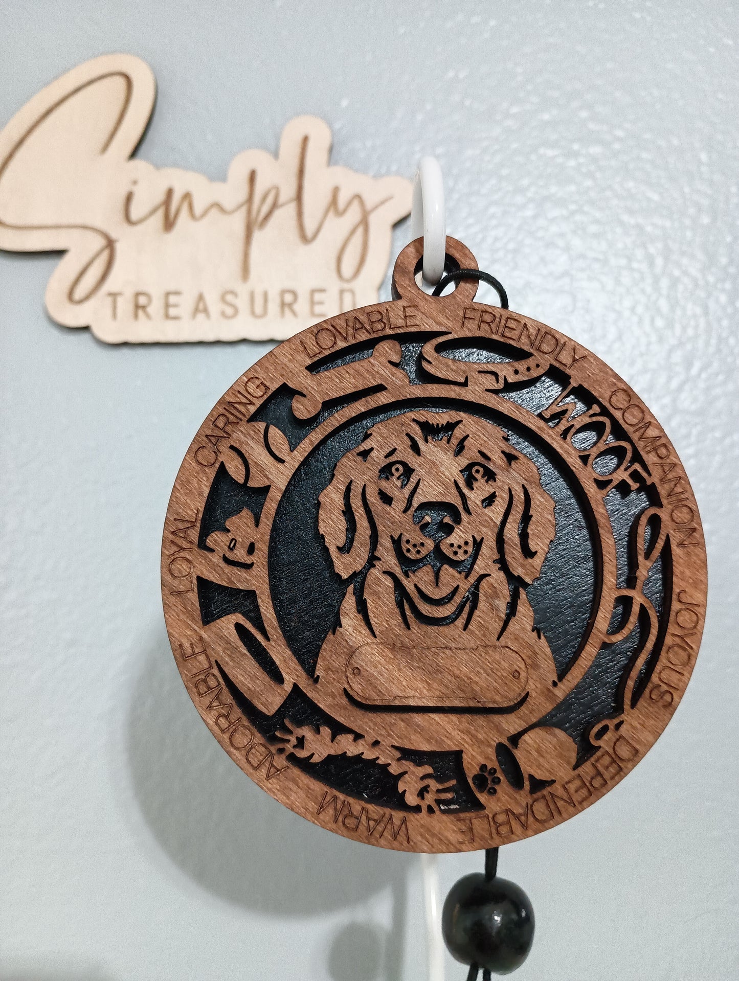 Golden Retriever Dog Car Charm Air Freshener