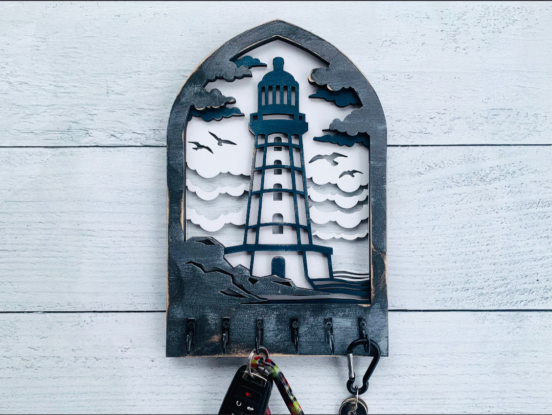 Handcrafted Wooden Lighthouse Key Holder