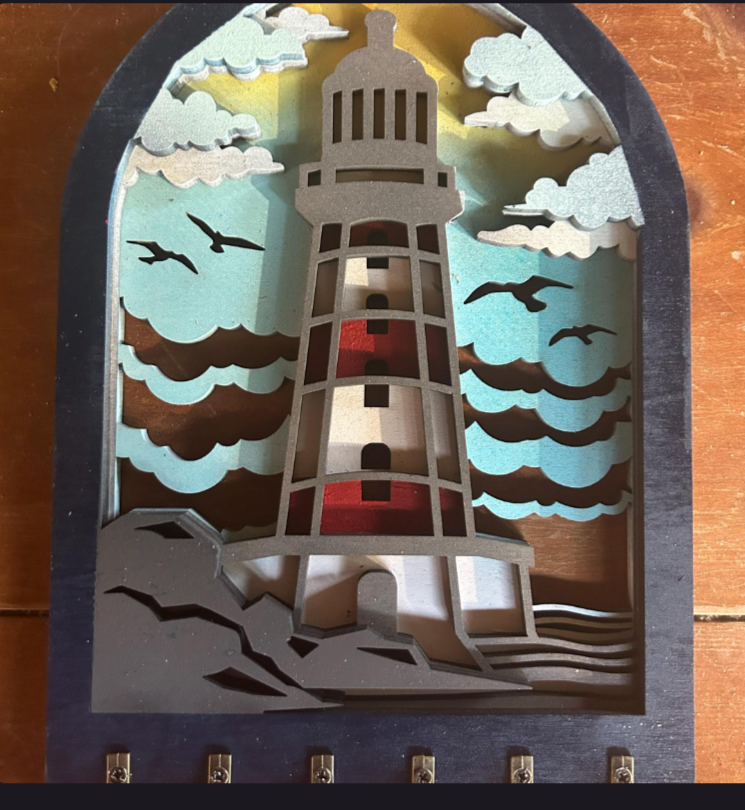 Handcrafted Wooden Lighthouse Key Holder