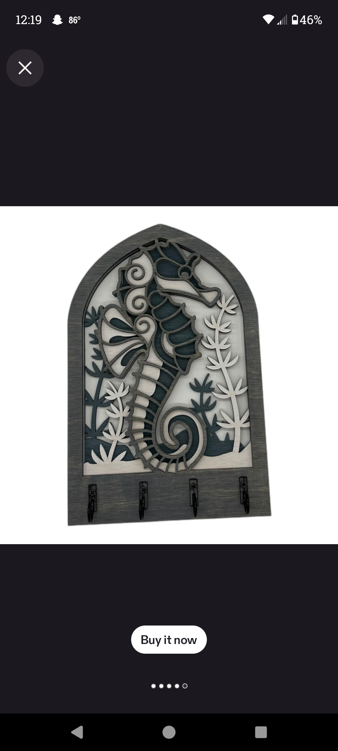 Handcrafted Wooden Seahorse Key Holder