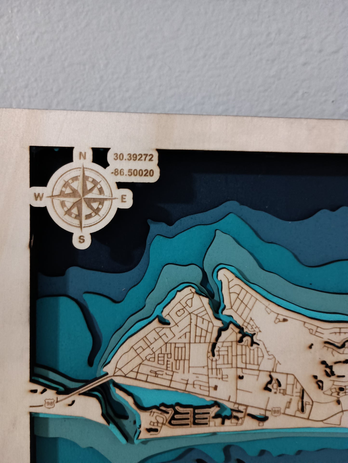 Destin Florida Map Key Holder