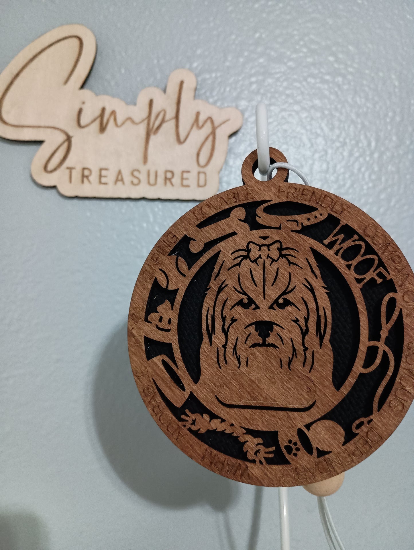 Maltese V1(long-haired) Dog Car Charm Air Freshener