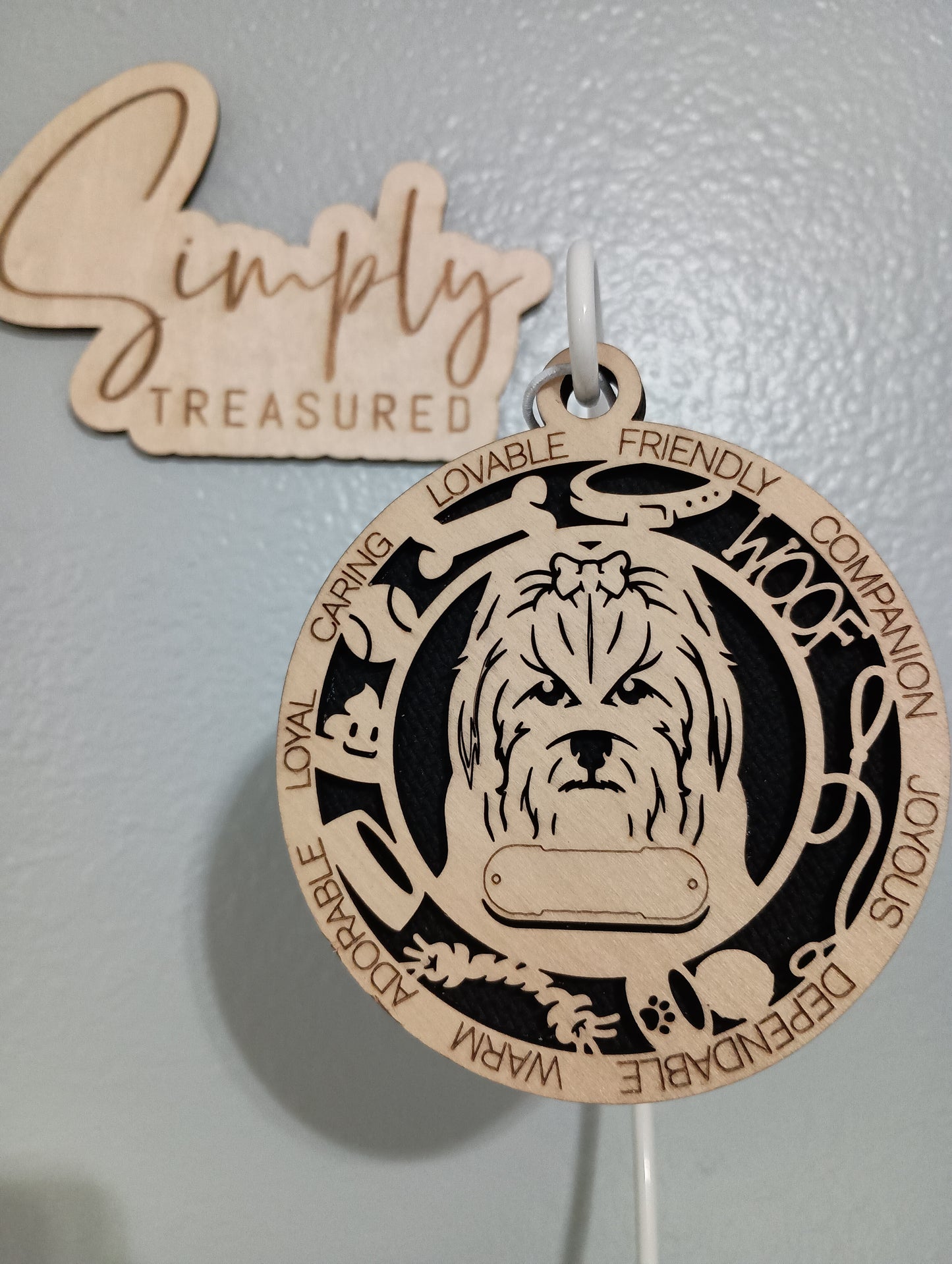 Maltese V1(long-haired) Dog Car Charm Air Freshener