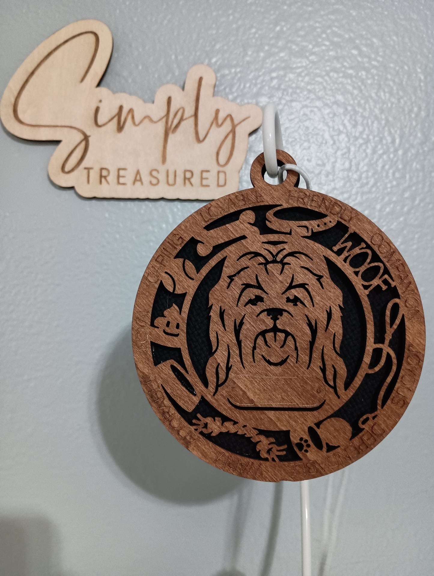 Maltese V2(long-haired) Dog Car Charm Air Freshener