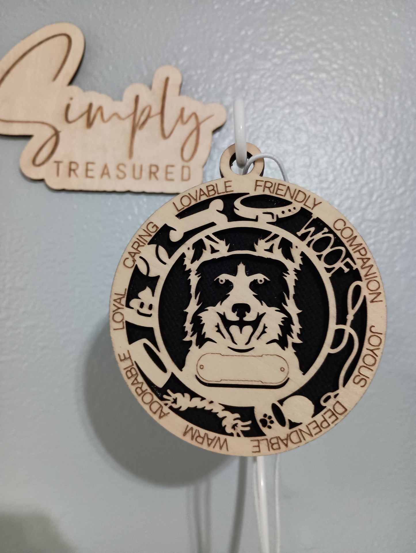 Border Collie(ears up) Dog Car Charm Air Freshener