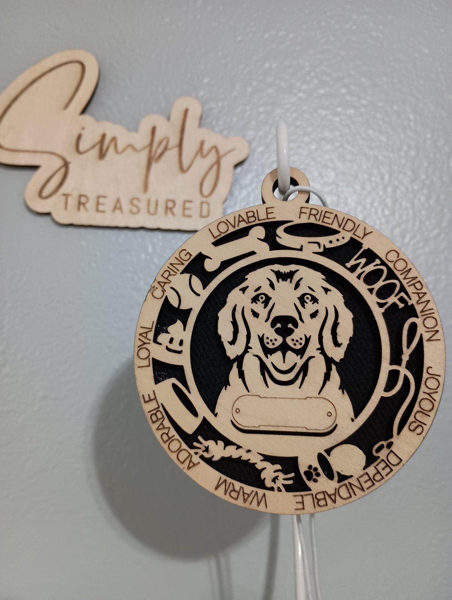Golden Retriever Dog Car Charm Air Freshener