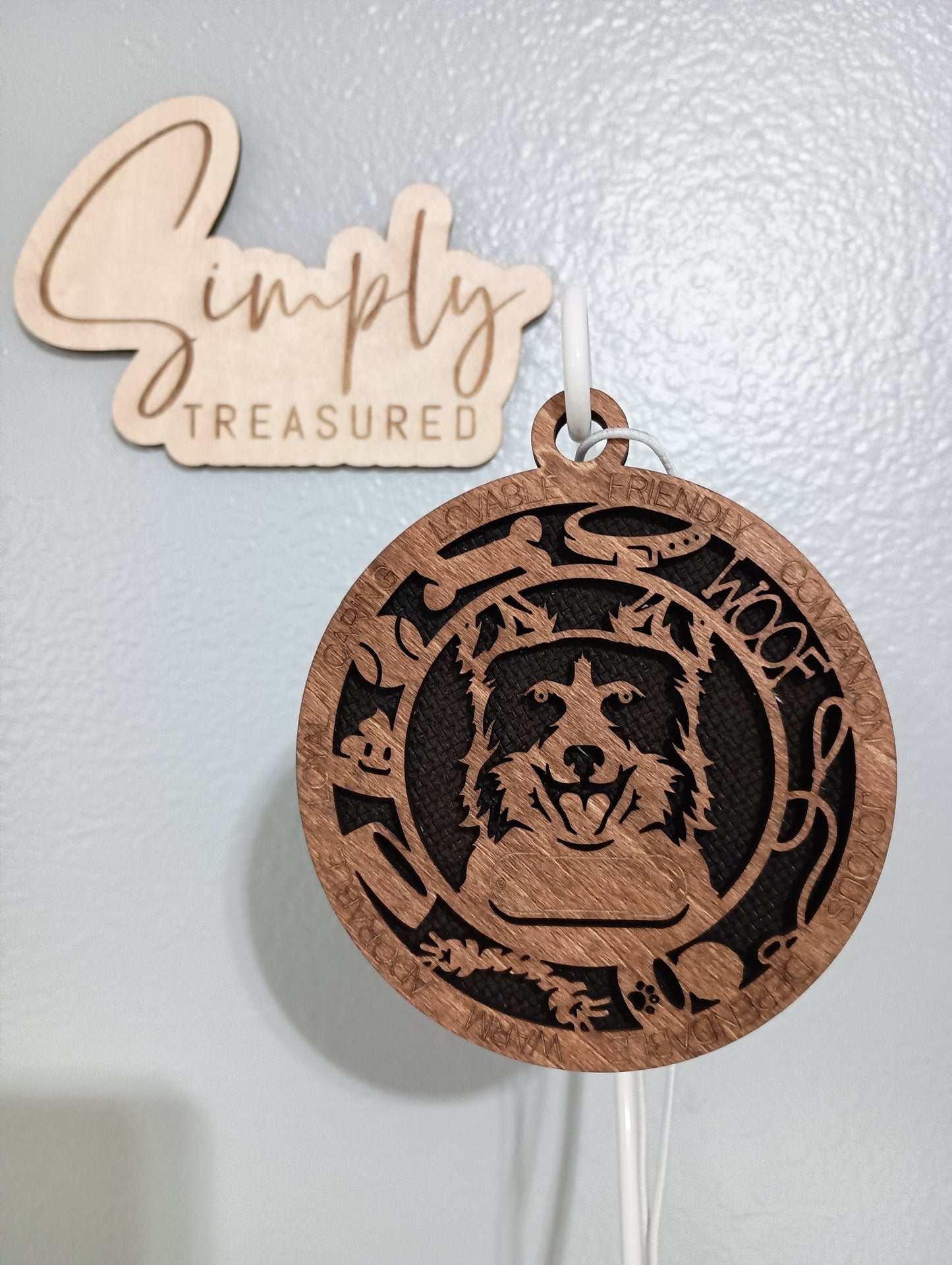Border Collie(ears up) Dog Car Charm Air Freshener