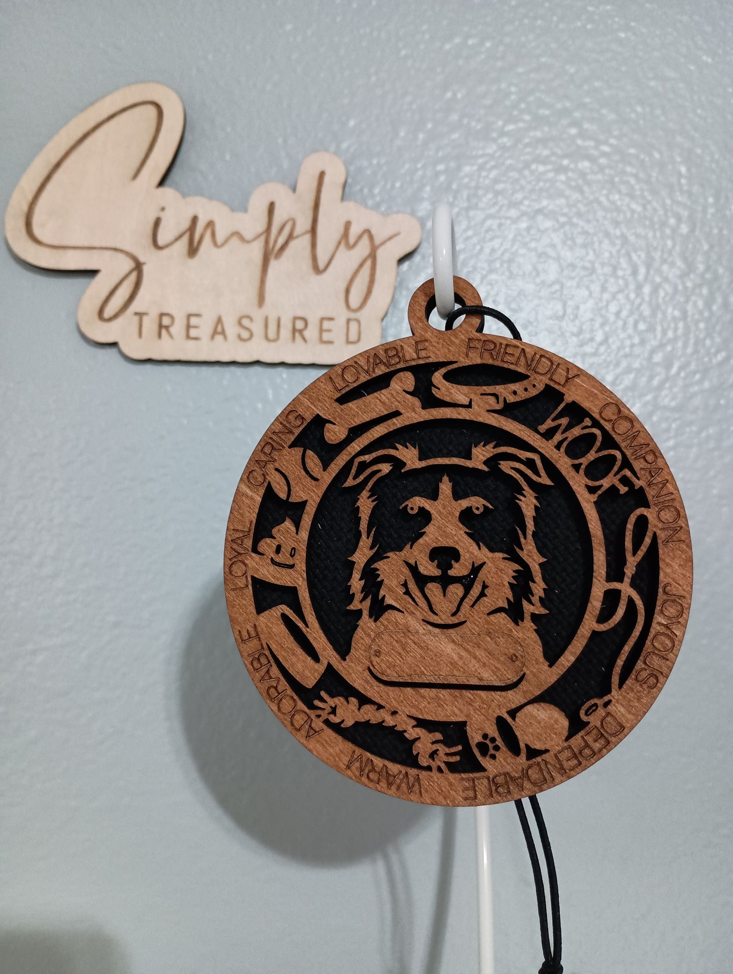 Border Collie Dog Car Charm Air Freshener