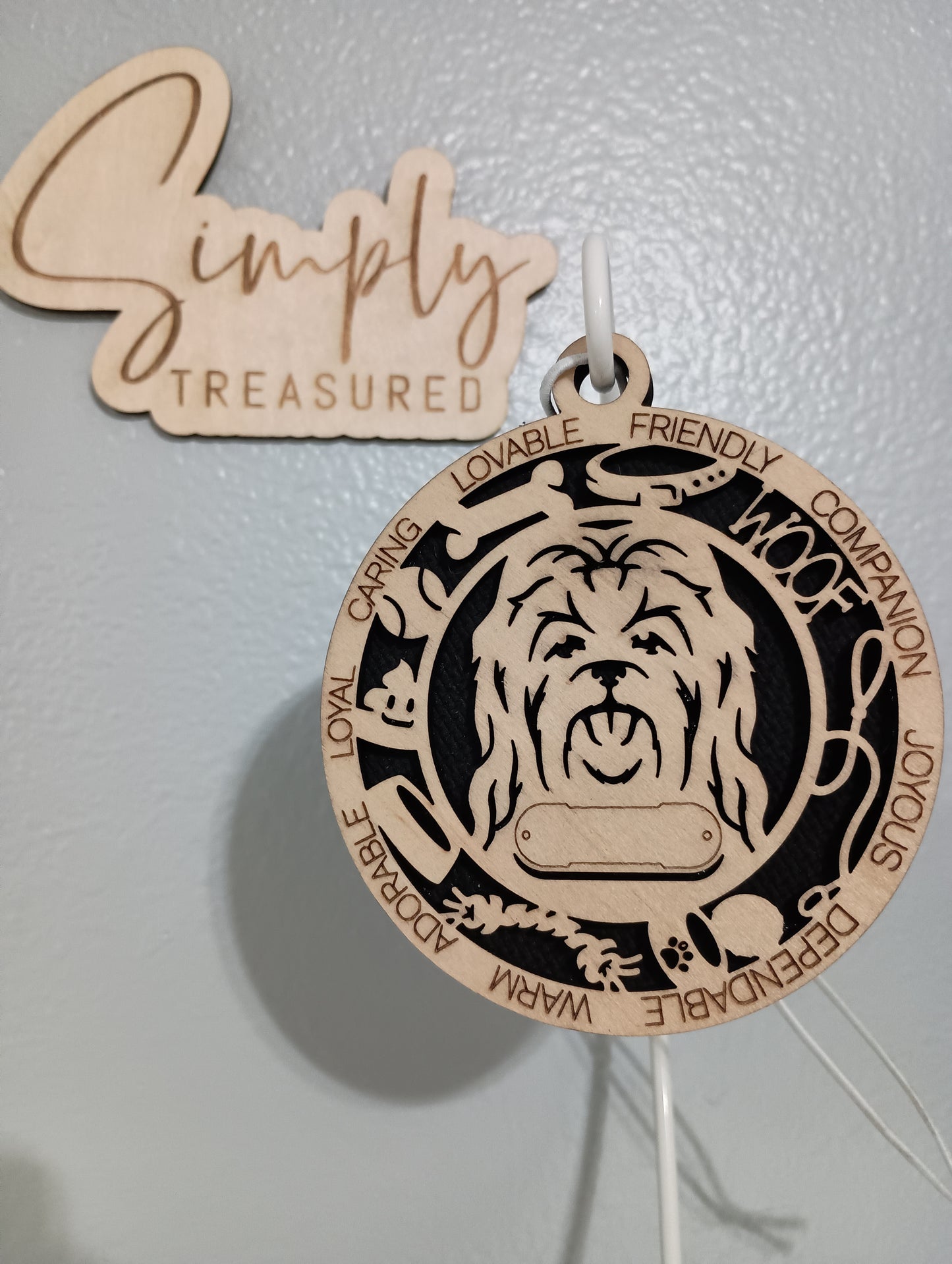 Maltese V2(long-haired) Dog Car Charm Air Freshener
