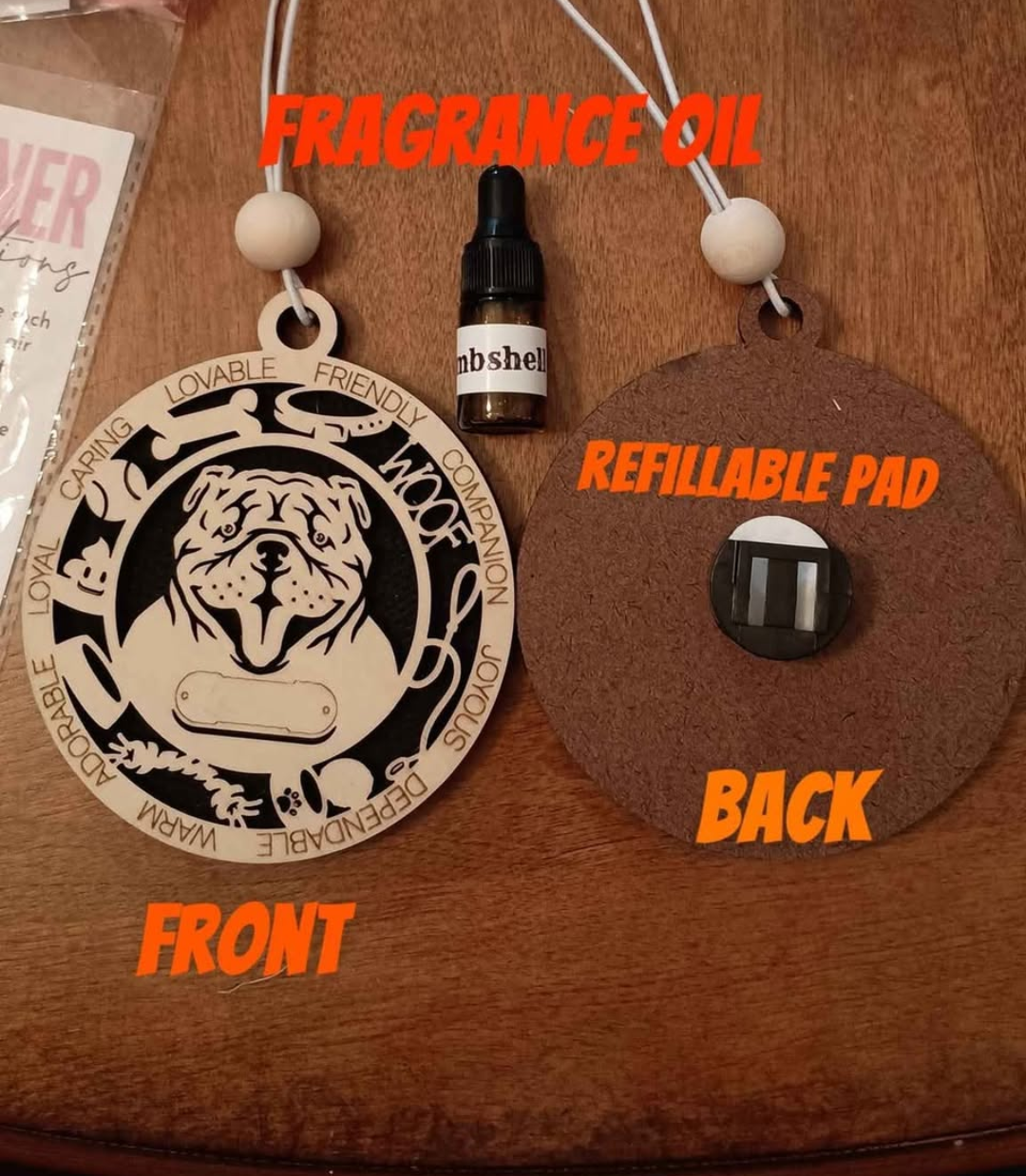 Wood Dog Car Charms