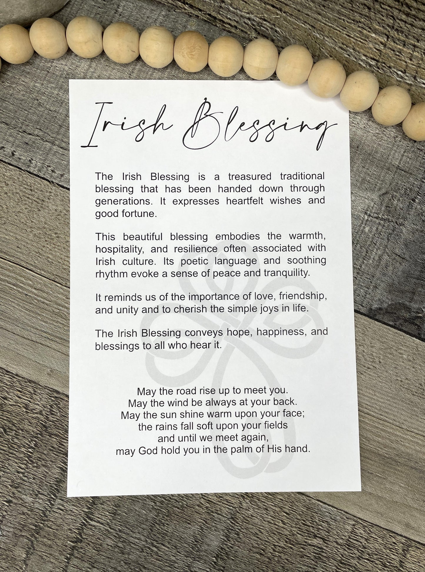 Irish Blessing Story Card Car Charm Air Freshener