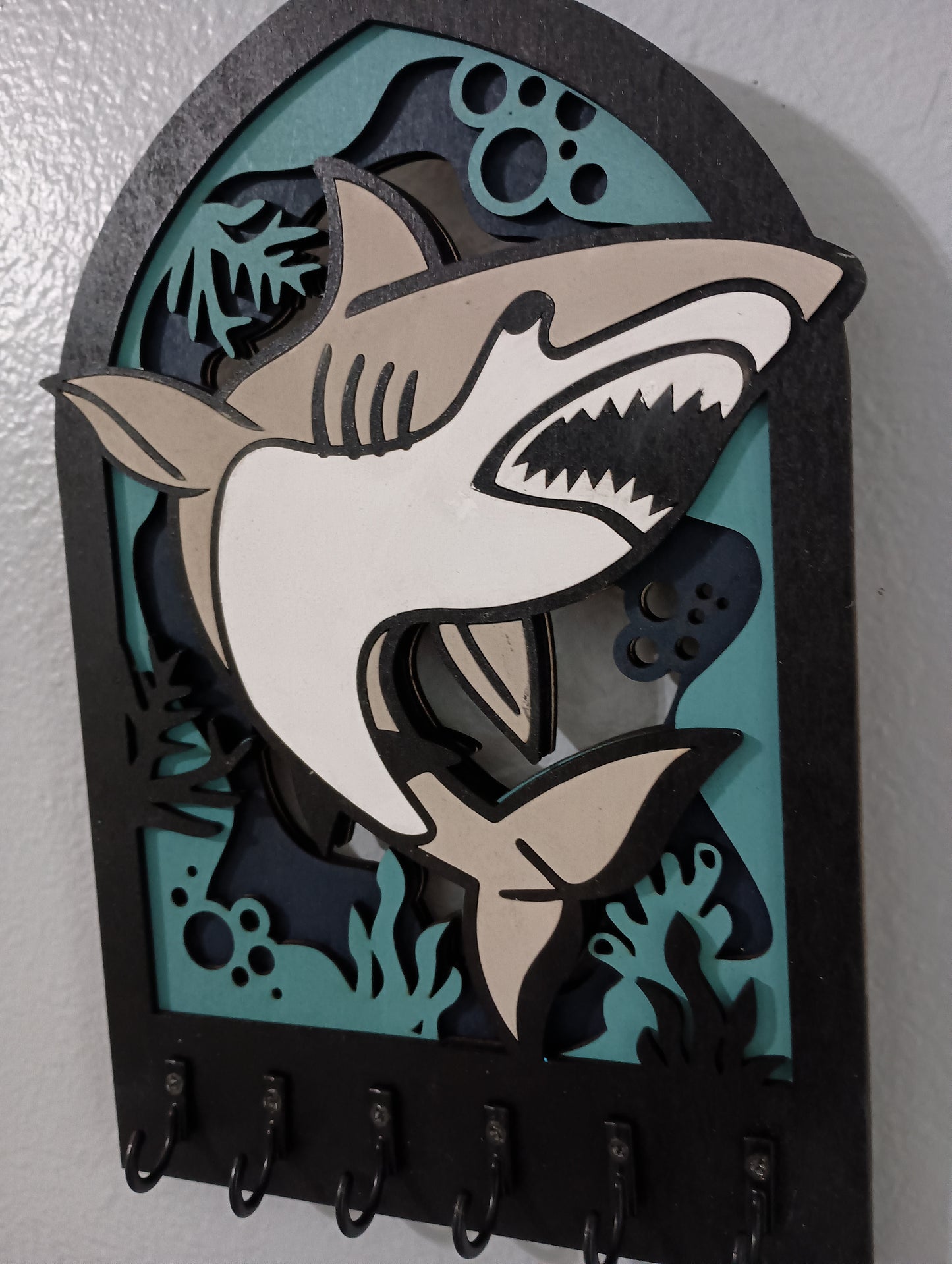 Handcrafted Wooden Shark Key Holder