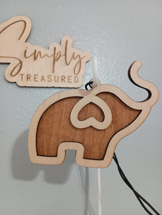 Elephant Story Card Car Charm Air Freshener