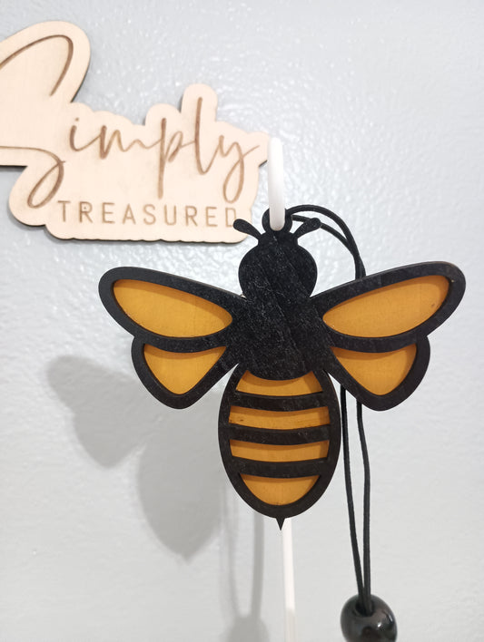 Wooden Bee Story Card Car Charm Air Freshener