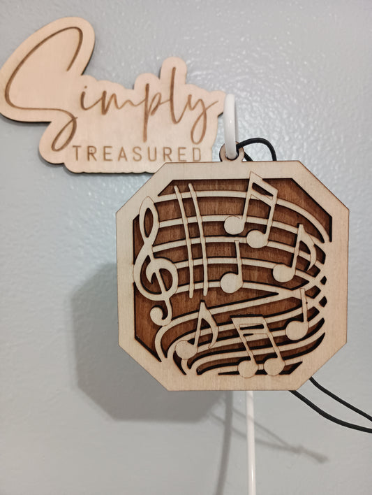Music Story Card Car Charm Air Freshener