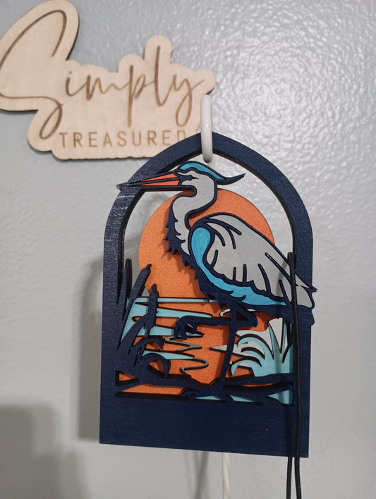 Great Blue Heron Car Charm Air Freshener