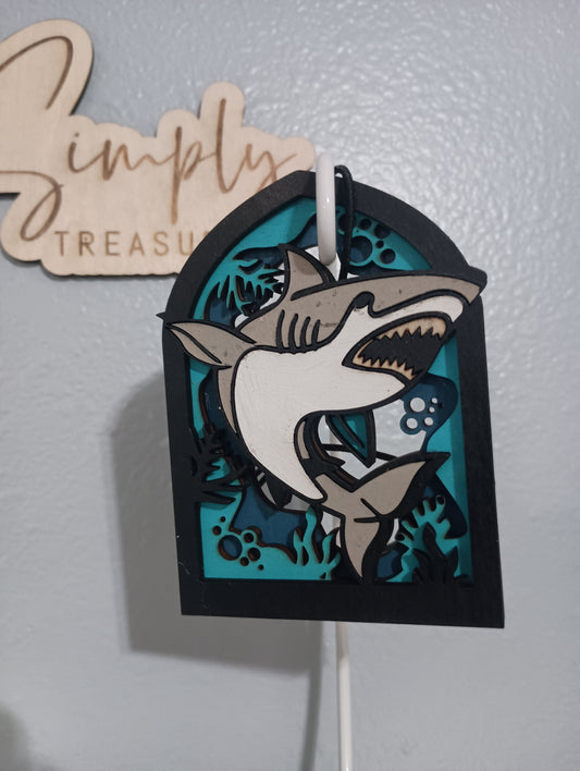 Wooden Shark Car Charm Air Freshener