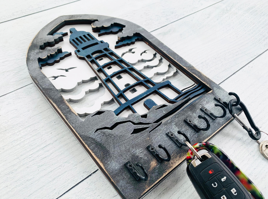 Handcrafted Wooden Lighthouse Key Holder