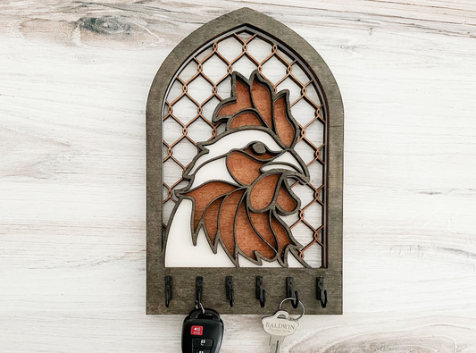 Handcrafted Wooden Rooster Key Holder
