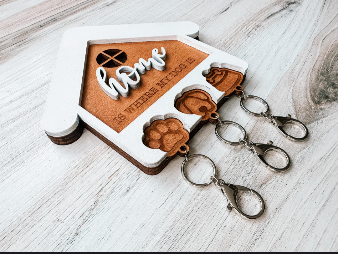 Handcrafted Wooden Pet Leash Holder