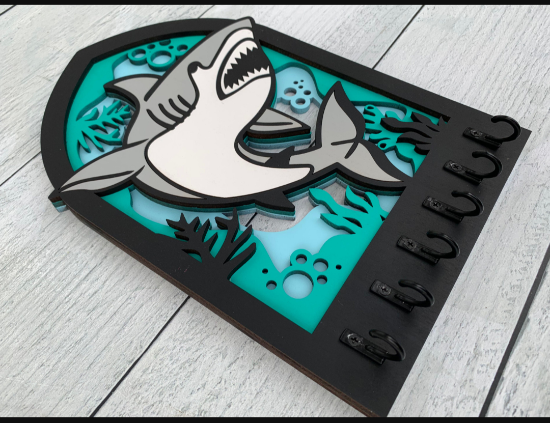 Handcrafted Wooden Shark Key Holder