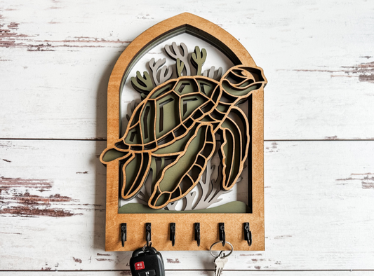 Handcrafted Wooden Turtle Key Holder