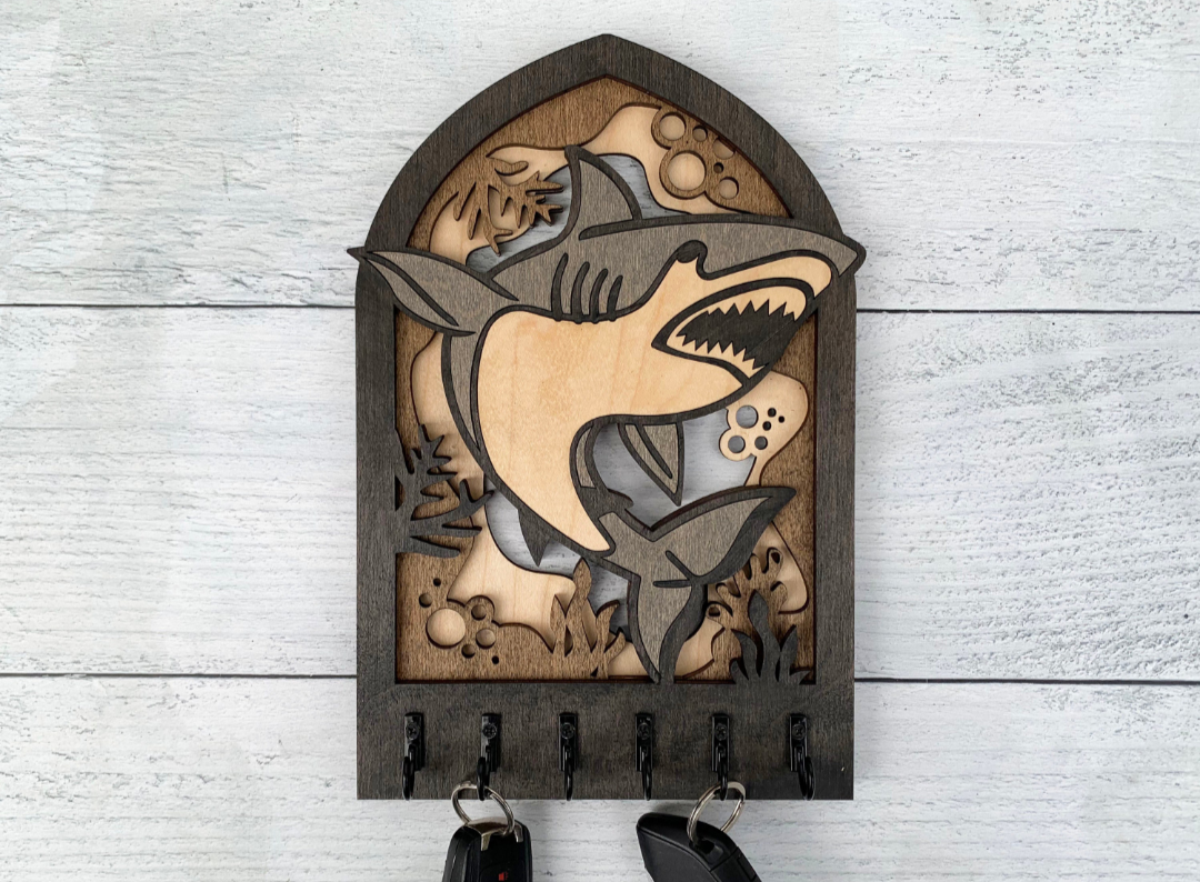 Handcrafted Wooden Shark Key Holder