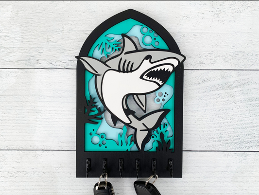 Handcrafted Wooden Shark Key Holder