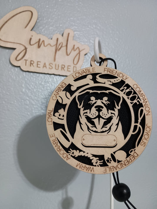 Rottweiler Dog Car Charm Air Freshener