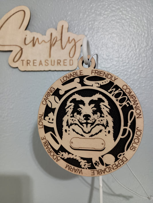 Australian Shepard Dog Car Charm Air Freshener