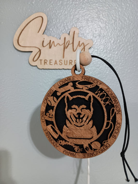 Akita Inu Dog Car Charm Air Freshener