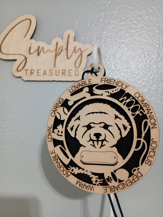 Bichon Dog Car Charm Air Freshener