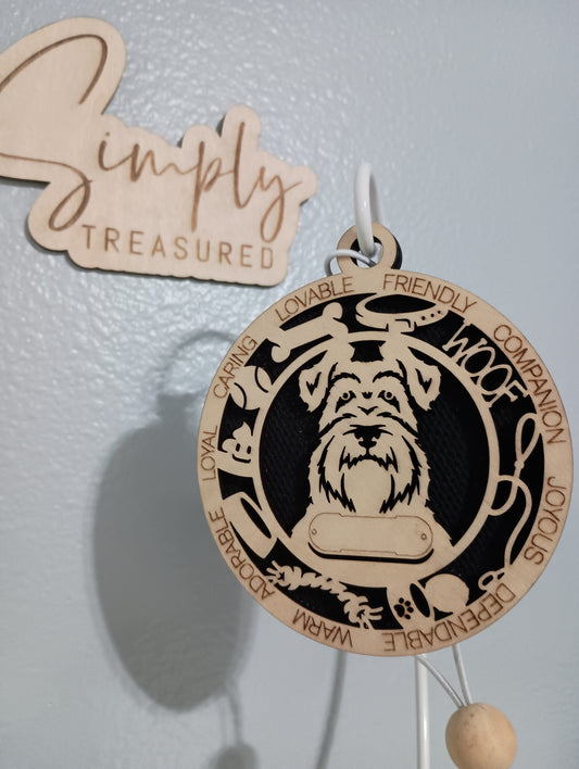 Schnauzer Dog Car Charm Air Freshener