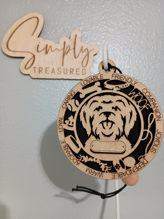 Maltese V2(short-haired) Dog Car Charm Air Freshener
