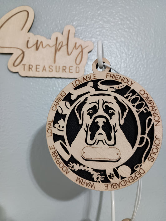 Mastiff Dog Car Charm Air Freshener