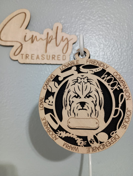 Maltese V1(long-haired) Dog Car Charm Air Freshener