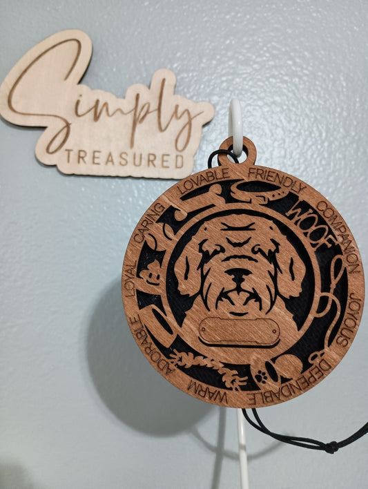 Labradoodle 2 Dog Car Charm Air Freshener