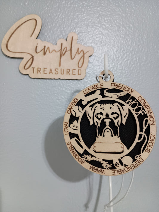 Boxer Dog Car Charm Air Freshener