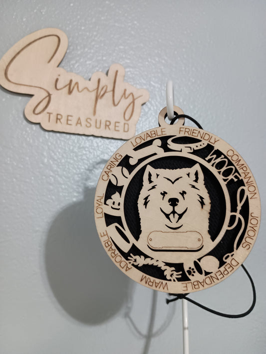 Samoyed Dog Car Charm Air Freshener