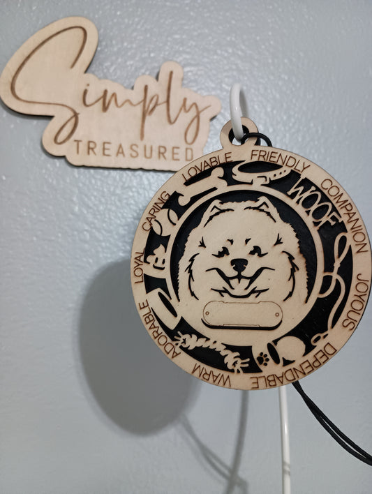 Pomeranian Dog Car Charm Air Freshener