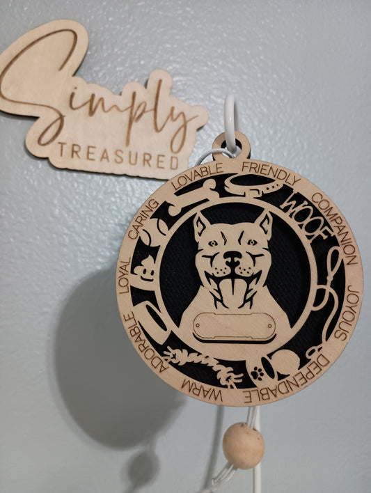 Pitbull(cropped) Dog Car Charm Air Freshener