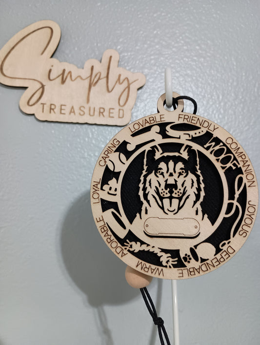 Husky Dog Car Charm Air Freshener
