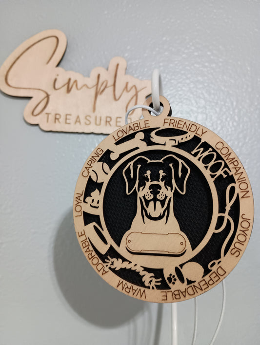 Doberman Dog Car Charm Air Freshener
