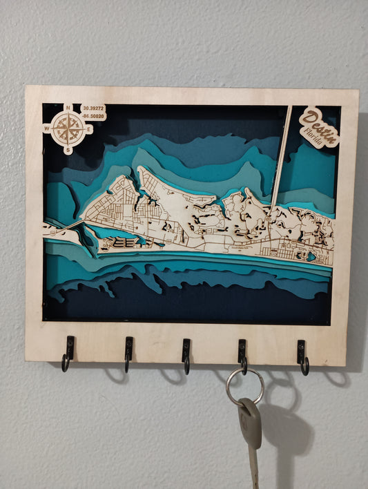Destin Florida Map Key Holder