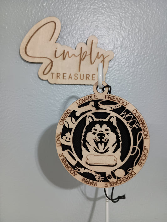 Alaskan Malamute Dog Car Charm Air Freshener