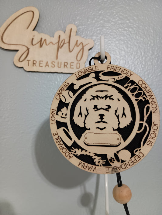 Maltipoo Dog Car Charm Air Freshener